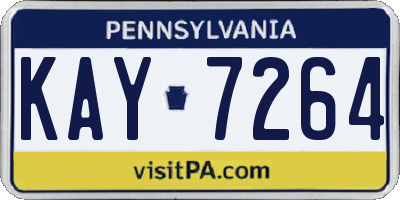 PA license plate KAY7264