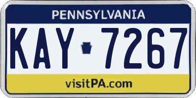 PA license plate KAY7267