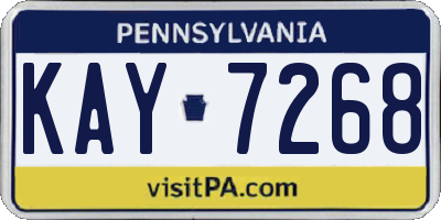 PA license plate KAY7268