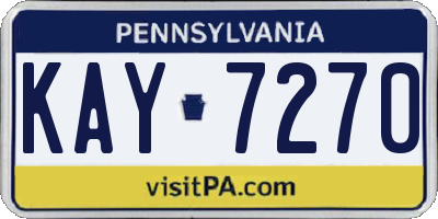 PA license plate KAY7270