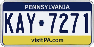 PA license plate KAY7271