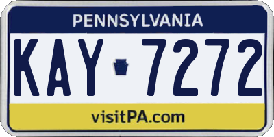 PA license plate KAY7272