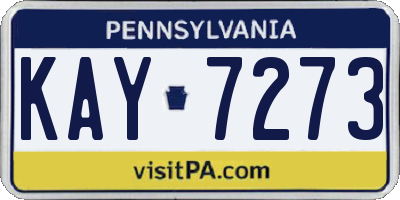 PA license plate KAY7273