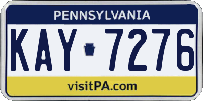 PA license plate KAY7276