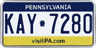 PA license plate KAY7280