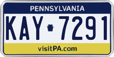 PA license plate KAY7291