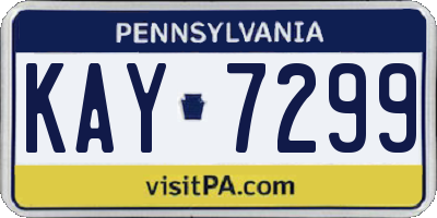 PA license plate KAY7299