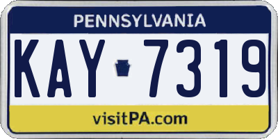 PA license plate KAY7319