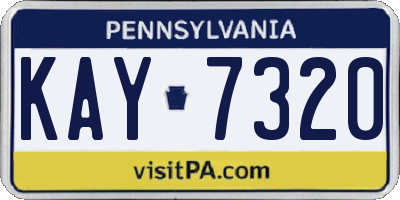 PA license plate KAY7320