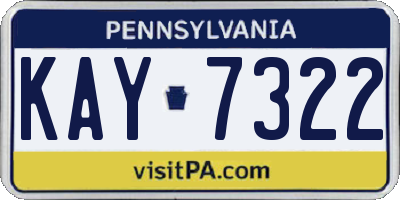 PA license plate KAY7322