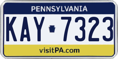PA license plate KAY7323