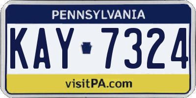 PA license plate KAY7324