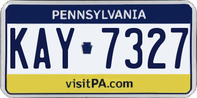 PA license plate KAY7327