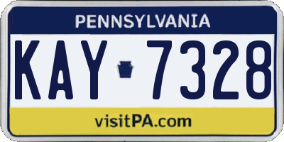 PA license plate KAY7328