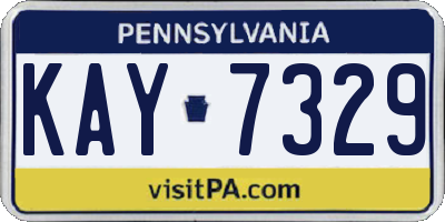 PA license plate KAY7329