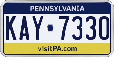 PA license plate KAY7330