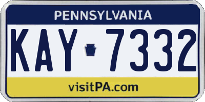 PA license plate KAY7332