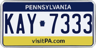 PA license plate KAY7333