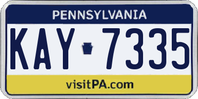 PA license plate KAY7335