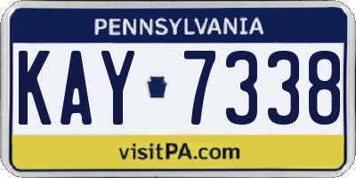 PA license plate KAY7338