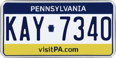 PA license plate KAY7340