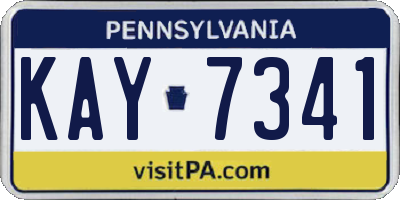 PA license plate KAY7341