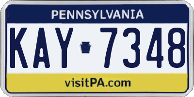 PA license plate KAY7348
