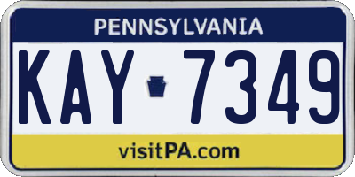 PA license plate KAY7349