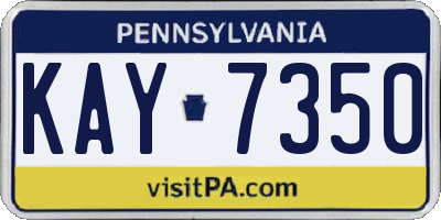 PA license plate KAY7350