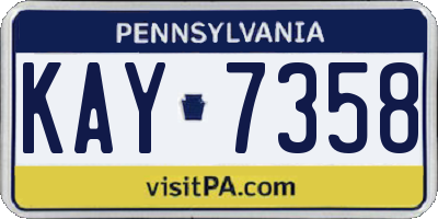 PA license plate KAY7358