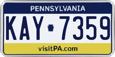 PA license plate KAY7359