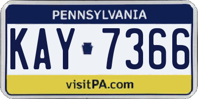 PA license plate KAY7366