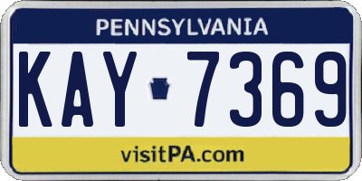PA license plate KAY7369