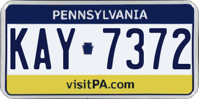 PA license plate KAY7372