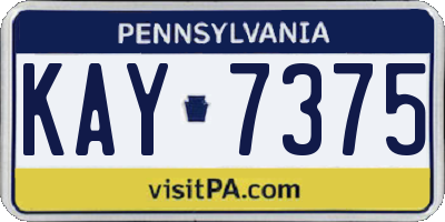 PA license plate KAY7375