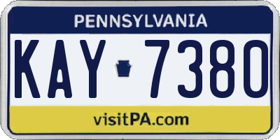 PA license plate KAY7380
