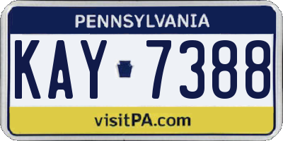 PA license plate KAY7388