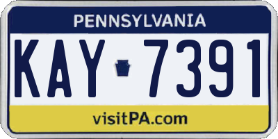PA license plate KAY7391