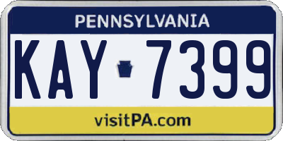 PA license plate KAY7399