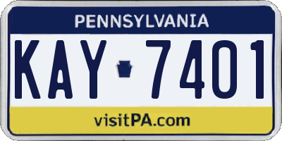 PA license plate KAY7401