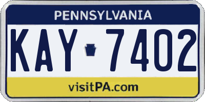 PA license plate KAY7402