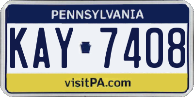 PA license plate KAY7408