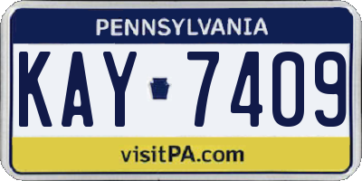 PA license plate KAY7409
