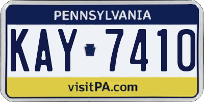 PA license plate KAY7410
