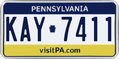 PA license plate KAY7411