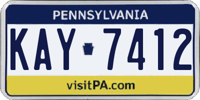 PA license plate KAY7412