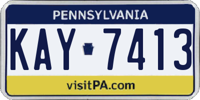PA license plate KAY7413