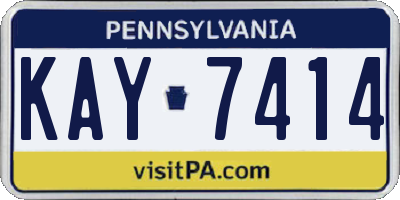 PA license plate KAY7414