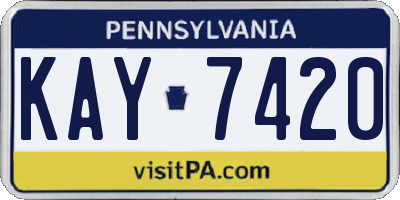 PA license plate KAY7420