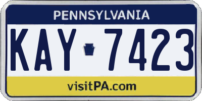 PA license plate KAY7423